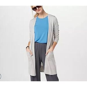 Universal Standard $148 Knee Length Cardigan Light Gray Women’s M NEW